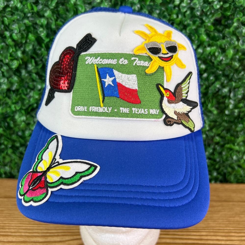 Welcome to Texas Sign Trucker Foam Mesh Style Hat Custom Design